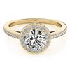 Image 1 : 1 CTW Certified VS/SI Diamond Solitaire Halo Ring 18K Yellow Gold - REF-143N6A - 26918