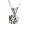Image 2 : 0.53 CTW Certified H-SI/I Quality Diamond Solitaire Necklace 10K White Gold - REF-51M2F - 36720
