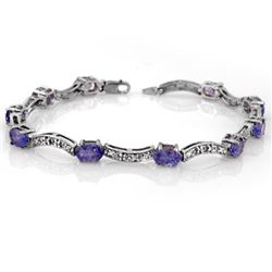 4.25 CTW Tanzanite & Diamond Bracelet 10K White Gold - REF-51K3W - 10372