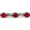 Image 2 : 14.54 CTW Ruby & Diamond Bracelet 14K White Gold - REF-135N6A - 13843