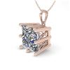 Image 1 : 1 CTW VS/SI Princess Diamond Solitaire Necklace 18K Rose Gold - REF-285Y2X - 35867