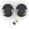 Image 2 : 18.0 CTW Oval Black Diamond Stud Designer Earrings 18K Yellow Gold - REF-384M5F - 32338