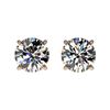 Image 1 : 1.05 CTW Certified H-SI/I Quality Diamond Solitaire Stud Earrings 10K Rose Gold - REF-94H5M - 36576