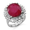 Image 2 : 10.65 CTW Ruby & Diamond Ring 18K White Gold - REF-272X7R - 13196