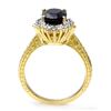 Image 2 : 2.75 CTW Blue Sapphire & Diamond Ring 18K Yellow Gold - REF-69M3F - 12472