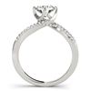 Image 4 : 0.89 CTW Certified VS/SI Diamond Bypass Solitaire 2Pc Wedding Set 14K White Gold - REF-132M9F - 3182