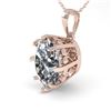 Image 1 : 1 CTW VS/SI Oval Diamond Solitaire Necklace 18K Rose Gold - REF-280R2K - 35714