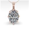Image 2 : 1 CTW VS/SI Oval Diamond Solitaire Necklace 18K Rose Gold - REF-280R2K - 35714