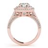 Image 2 : 2 CTW Certified VS/SI Diamond Solitaire Halo Ring 18K Rose Gold - REF-439A8V - 26471