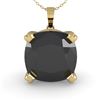 Image 2 : 6.0 CTW Cushion Black Diamond Designer Necklace 14K Yellow Gold - REF-131H3M - 38444