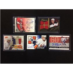 AUTOGRAPHED & GAME WORN JERSEY HOCKEY CARD LOT