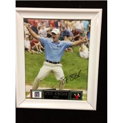 STEVE STRICKER AUTOGRAPHED 10" X 12" FRAMED GOLF PHOTO