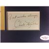 Image 2 : CHARLIE KELLER AUTOGRAPHED CUT W/ MATTED PHOTO DISPLAY (JSA COA)