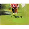 Image 2 : TIGER WOODS, ARNOLD PALMER & JACK NICKLAUS 24" X 28" CANVAS ART BY JIANG ZUM ZHONG