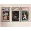 Image 1 : HIGH GRADED BASEBALL CARDS LOT (1991 JASON GIAMBI, 1998 TROY GLAUS, 1990 SAMMY SOSA)