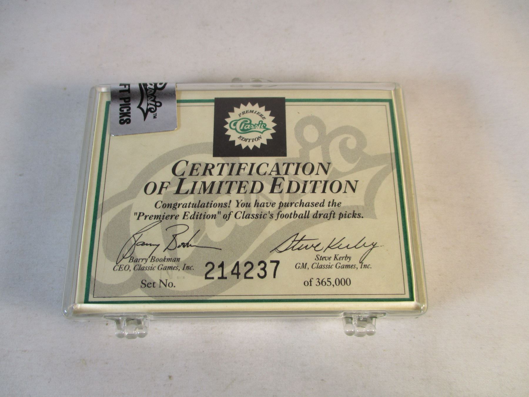 Premier Classic Edition Draft Picks 214237 Sealed Set