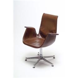 ALFRED KILL AG., Fellbach - Jorgen Kastholm/ Preben Fabricius - SesselTulip, - Metall, braunes...