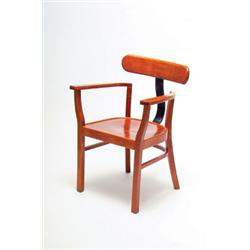 LAJOS KOZMA, Budapest - Armlehnstuhl, - Buche, poliert. U-förmige Sitzfläche auf Vierkantholzbe...