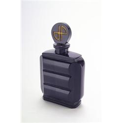 JEAN PATOU Paris - Parfumflakon, - dunkelviolettes Glas. Über rechteckigem Stand mit abgeschräg...