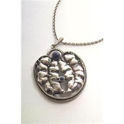 KARL KARST, Pforzheim - Anhänger, - Silber, Lapislazuli, Kette. Mehrfach durchbrochen, annähern...