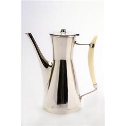 DEUTSCHLAND - Schokoladenkanne, - Silber. Doppelkonische Form mit scharniertem Deckel, Rohrausg...