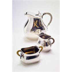 WILHELM BINDER, Schwäbisch Gmünd - Kaffeeservice, - Silber. 3-tlg., bestehend aus Kaffeekanne,...