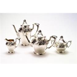 WILHELM BINDER, Schwäbisch Gmünd - Kaffee-Teeservice, - Silber. 4-tlg., bestehend aus Kaffee- u...