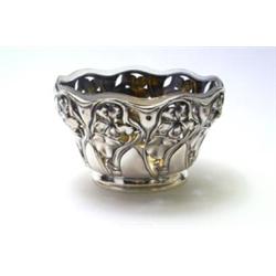 PETER BRUCKMANN & SÖHNE, Heilbronn - Schale, - Silber, farbloses Glas. Durchbrochen gearbeitete...