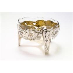 PETER BRUCKMANN & SÖHNE, Heilbronn - Adolph Amberg - Schale, - Silber, Glas. Umlaufendes relie...