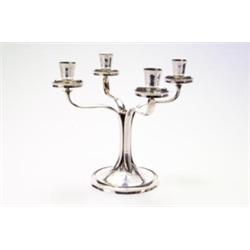 WILLI STOLL, Leipzig - Leuchter, - Silber. Runder, leicht gewölbter Fuß mit gekehltem Rand und...