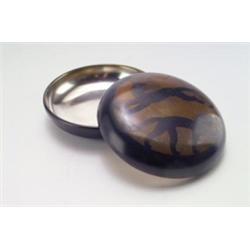 WÜRTTEMBERGISCHE METALLWARENFABRIK, Geislingen - Dose Ikora, - Metall geschwärzt. Auf dem Decke...