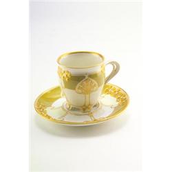 KÖNIGLICHE PORZELLANMANUFAKTUR BERLIN, Berlin - Adolf Flad - Mokkatasse mit Untertasse, - Porz...