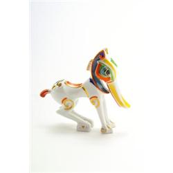 ROSENTHAL, KUNSTABT. SELB, Selb - Hans Küster - Groteskenfigur Bucephalus, - Porzellan. Farbig...