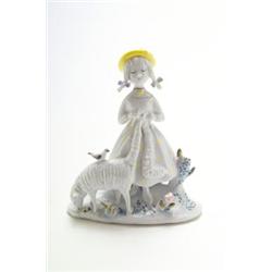 ROSENTHAL, KUNSTABT. SELB, Selb - Raymond Peynet - Figur Mädchen mit Schaf, - Porzellan. Spars...