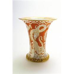 ROSENTHAL, KUNSTABT. SELB, Selb - Philipp Rosenthal - Vase, - Porzellan. Rot-goldene Aufglasur...