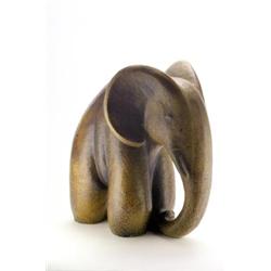 ELFRIEDE BALZAR-KOPP, Höhr - Elefant, - Steinzeug mit mehrtonig brauner, gesprenkelter Glasur....