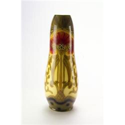 FRANZ ANTON MEHLEM, Bonn - Vase, - Keramik. Heller Scherben mit crèmefarbener Überlaufglasur, u...