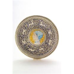 EDMOND LACHENAL, Châtillon-sous-Bagneux - Wandteller, - Keramik. Heller Scherben mit  Reliefdek...