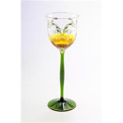 THERESIENTHALER KRISTALLWARENFABRIK, Theresienthal - Weinglas, - farbloses und flaschengrünes G...