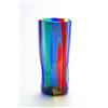 Image 1 : VENINI & C., Murano - Fulvio Bianconi - Vase a fasce verticali, - bernsteinfarbenes, blaues, r...