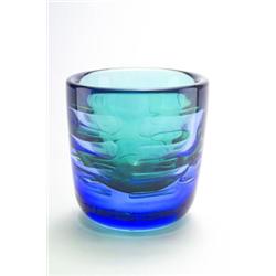 GLASFABRIK STRÖMBERGSHYTTAN, Lindefors - Bengt Edenfalk - Vase, - dickwandiges, farbloses Glas...