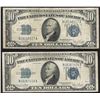 Image 1 : Lot of (2) 1934D $10 Silver Certificate Notes