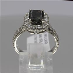 14KT White Gold 2.76 ctw Cushion Cut Fancy Brown Diamond Ring