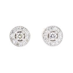 14KT White Gold 0.30 ctw Diamond Earrings