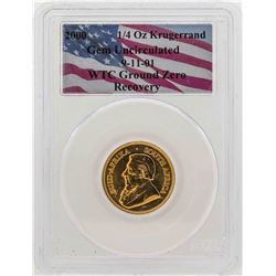 WTC Ground Zero Recovery 2000 1/4 oz. Krugerrand Gold Coin PCGS Gem Uncirculated