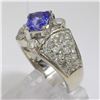 Image 4 : 14KT White Gold 2.50 ctw Tanzanite and Diamond Engagement Ring