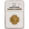 Image 1 : 1892 $10 Liberty Head Gold Eagle Coin NGC MS62