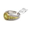 Image 3 : 18KT Yellow Gold 1.82 ctw Fancy Yellow Round Cut Diamond Engagement Ring