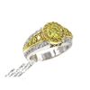 Image 4 : 18KT Yellow Gold 1.82 ctw Fancy Yellow Round Cut Diamond Engagement Ring