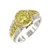 Image 5 : 18KT Yellow Gold 1.82 ctw Fancy Yellow Round Cut Diamond Engagement Ring